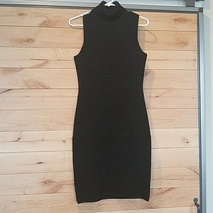 Calvin Klein Black Knit Turtleneck Dress XS